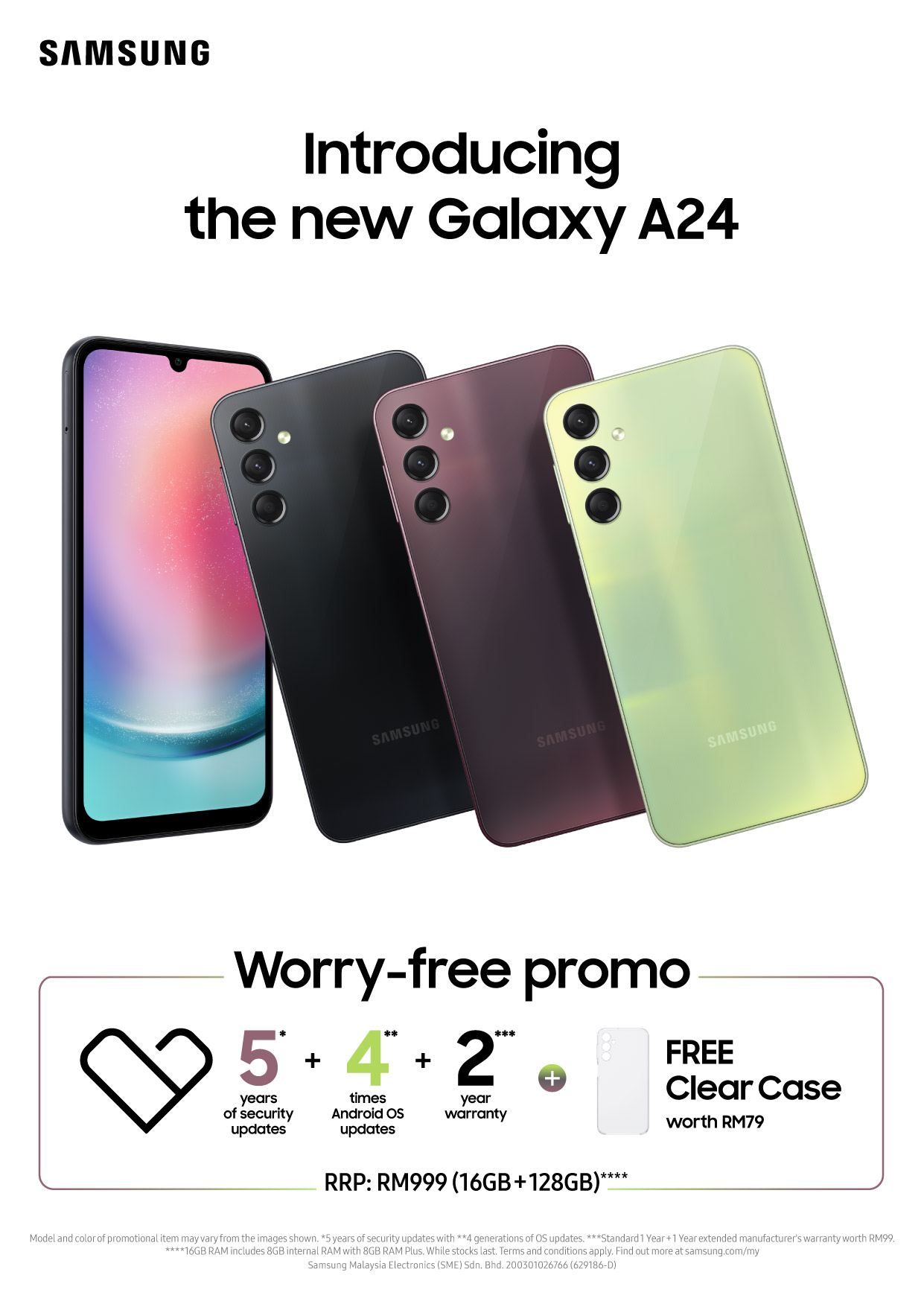 兩年保家、四年OS更新、5000萬主攝：Samsung Galaxy A24 正式在大馬開賣；售價RM999！ 5
