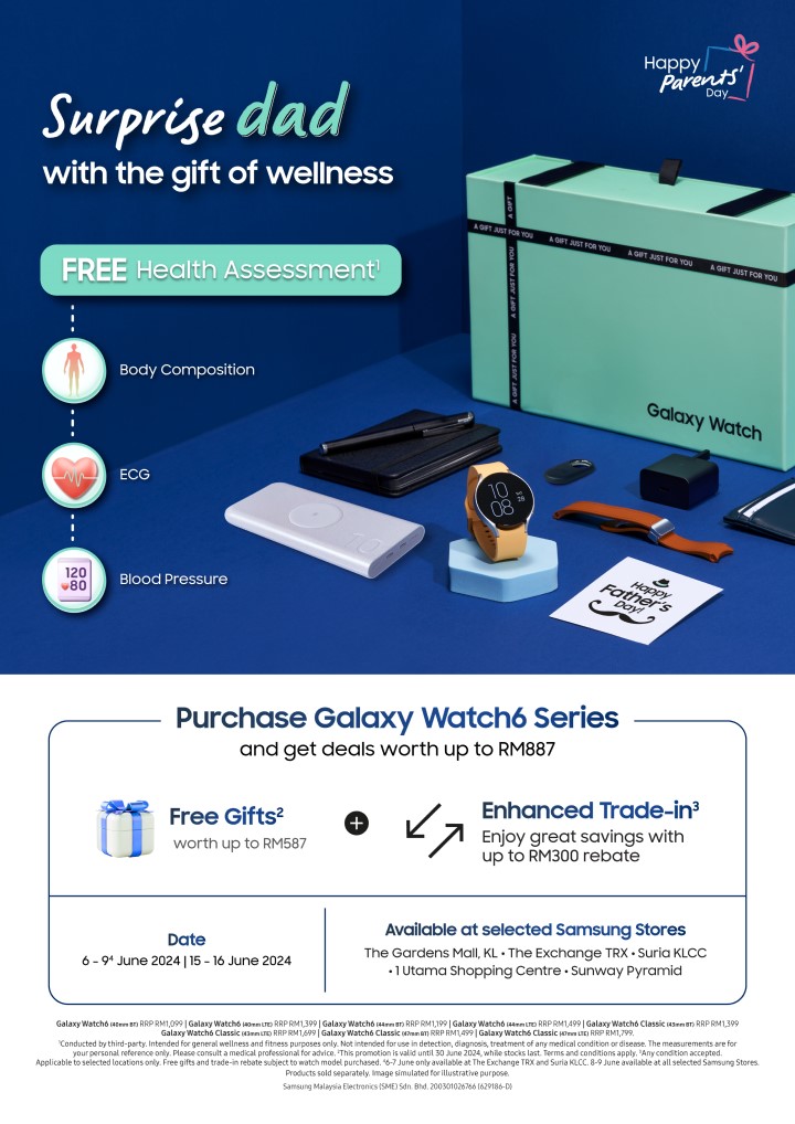 父親節優惠：Samsung Galaxy A25 5G 與 Galaxy A15 推出折扣；購買 Galaxy Watch6 可獲 RM587 贈品！ 2