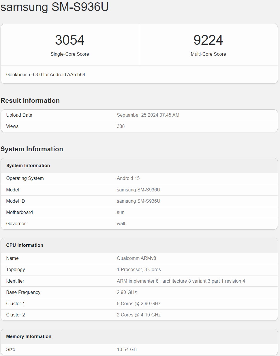 確認搭載高通驍龍8 Gen4：Samsung Galaxy S25+ 性能跑分曝光；又被降頻了！ 1