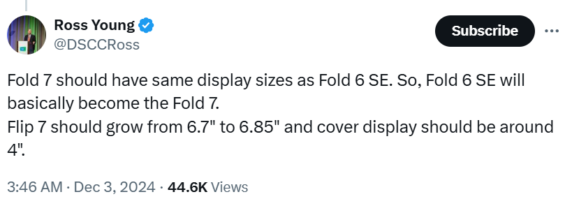 摺叠屏大改款：有傳 Samsung Galaxy Z Fold7 將迎來更寬大屏幕設計；Galaxy Z Flip7 主外屏幕加大！ 1